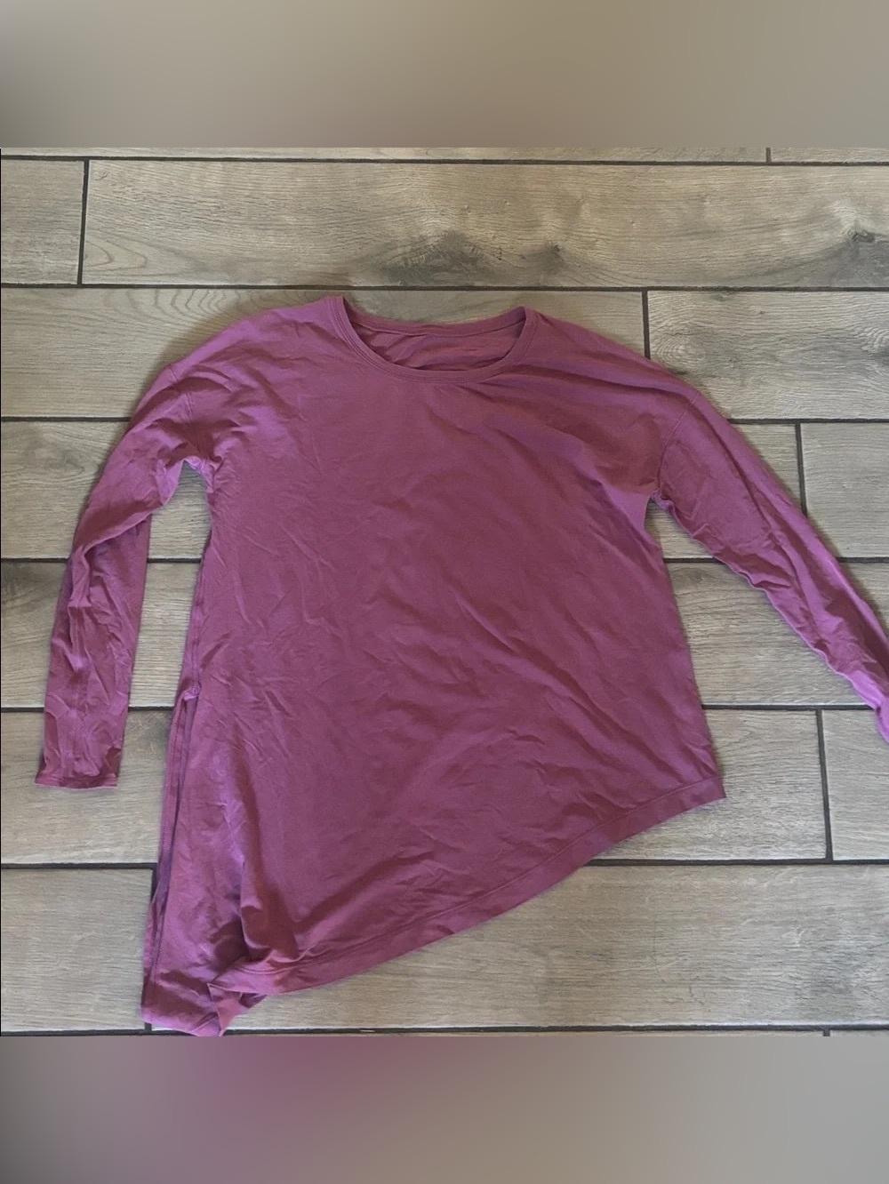 Women's Long Sleeve Asymmetric Tunic Top - Dusty Mauve